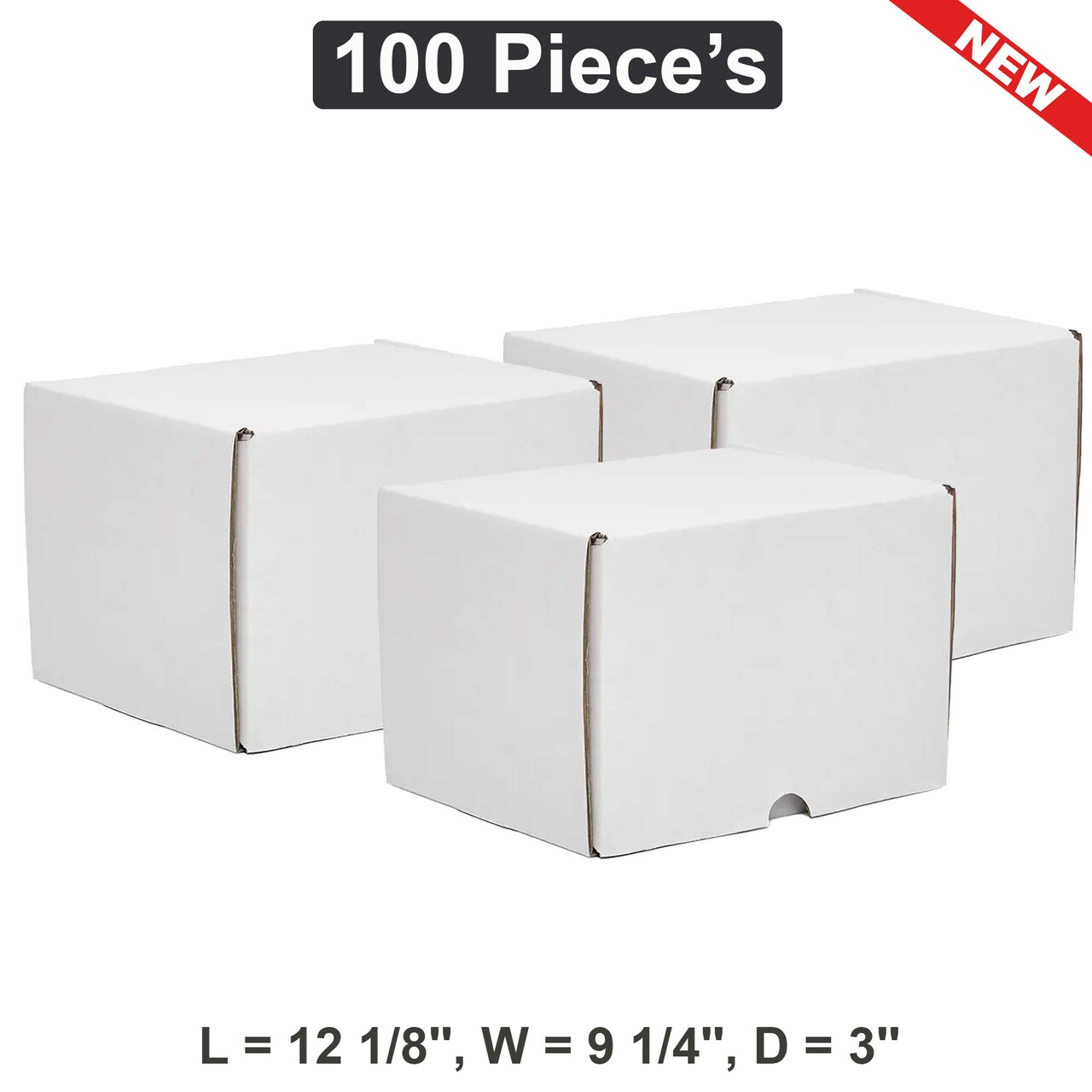 Secure 12 1/8" x 9 1/4" x 3" Packing Boxes for Medium Deliveries